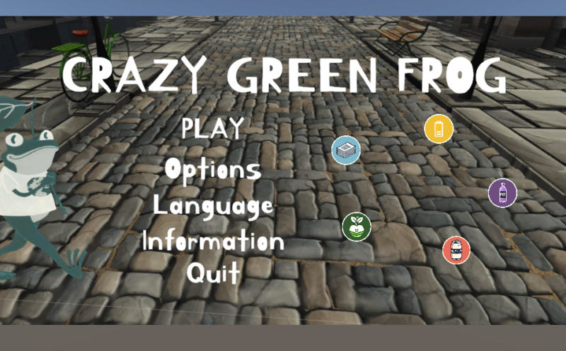 Accueil du jeu Crazy Green Frog, Interaktive Öko-Spiele für Schulen und Familien