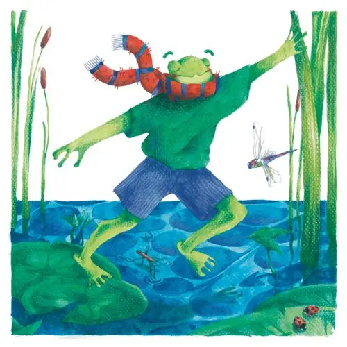 Image livre luca la grenoulle, pour l'association mon-ecopote.(Eco-education)