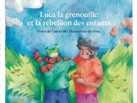 Image livre luca la grenoulle, pour l'association mon-ecopote.(Eco-education)
